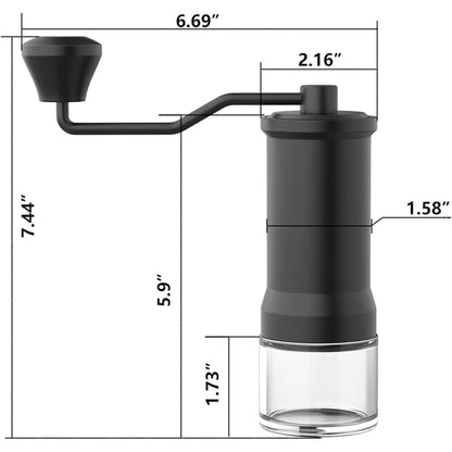 Manual Coffee Bean Grinder - Stainless Steel Burr Mill