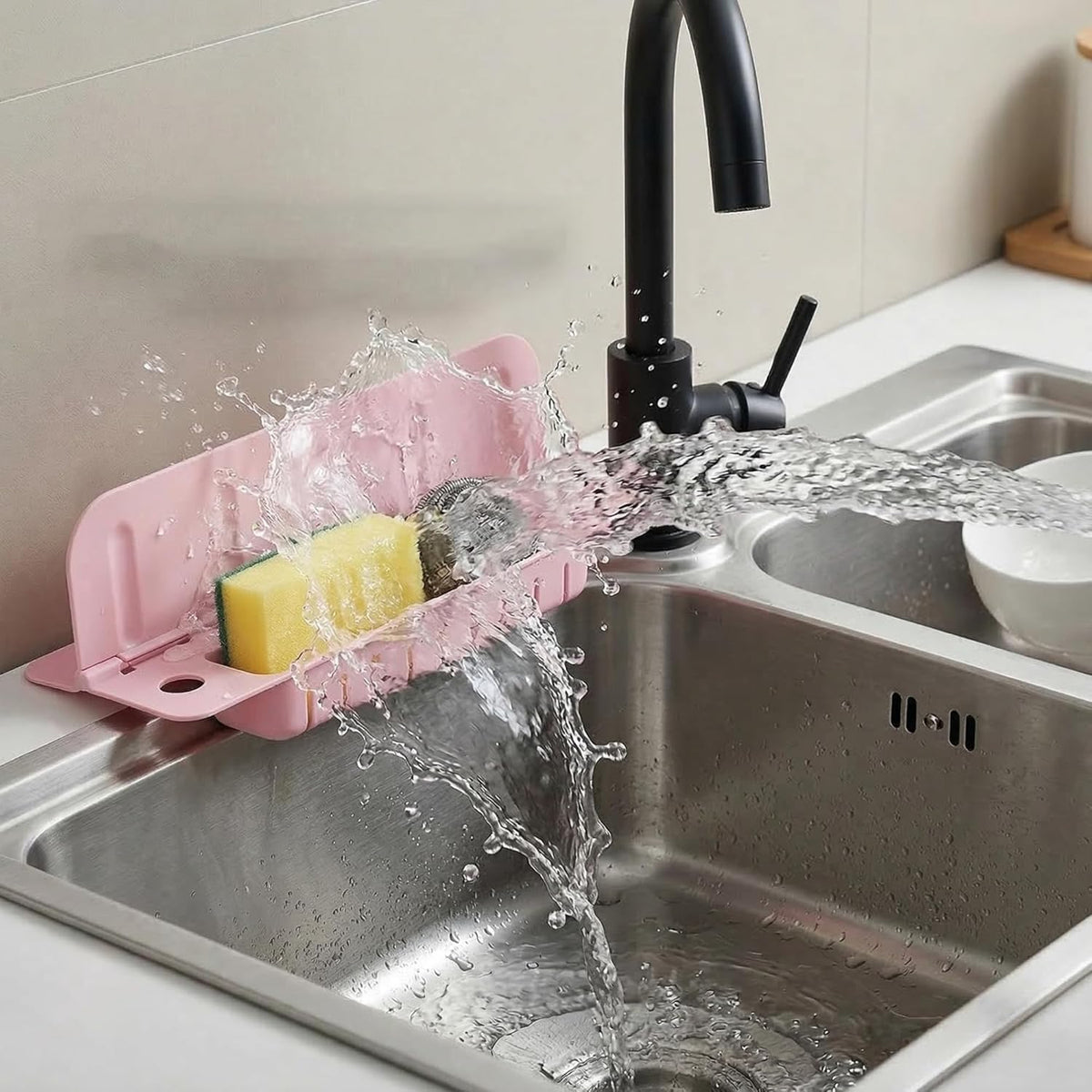 Adjustable Kitchen Sink Drain Rack & Sponge Holder