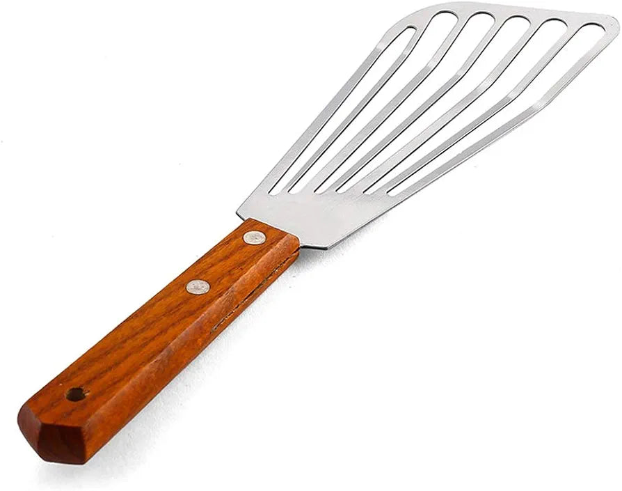 Stainless Steel Fish Spatula Turner with Wooden Handle