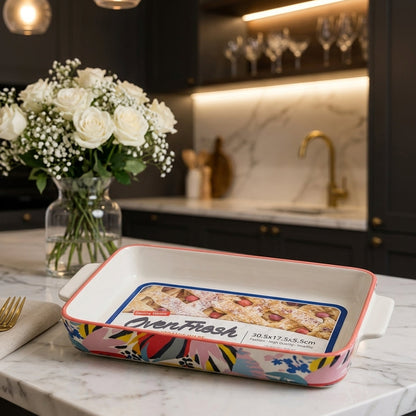 Danny Home Ceramic Baking Dish - Rectangular Ovenproof Bakeware