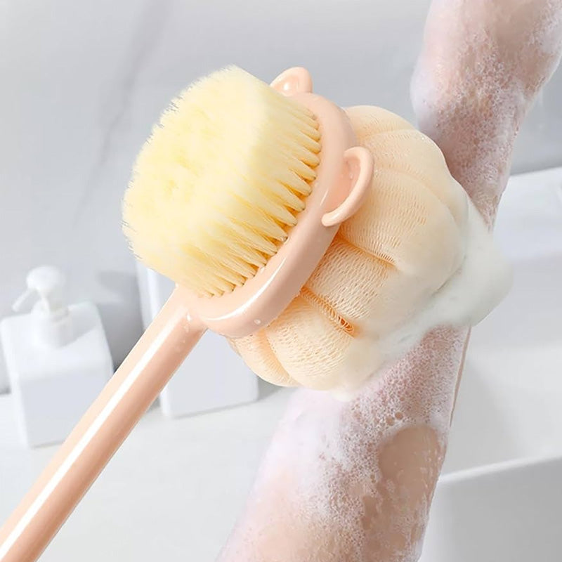 Heavy Duty Bath Brush Long Handle Loofah Body Scrubber for Shower