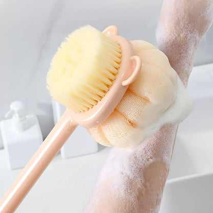 Heavy Duty Bath Brush Long Handle Loofah Body Scrubber for Shower