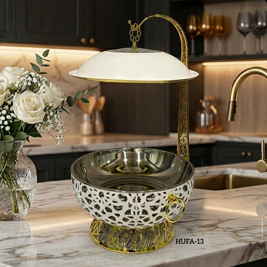 Luxury 8L White Texture Electric Chafing Dish Warmer