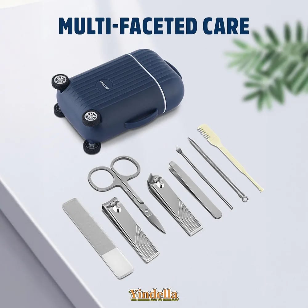 Travel Manicure Set Mini Suitcase Nail Clipper Kit