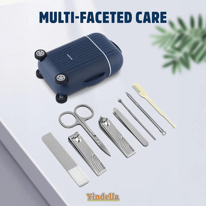 Travel Manicure Set Mini Suitcase Nail Clipper Kit