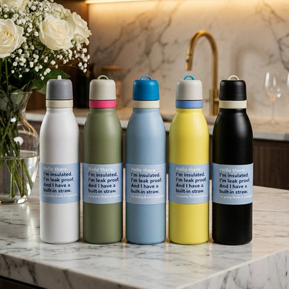 MSZM Stainless Steel Water Bottle 700ml – Insulated Leakproof Straw Bottle