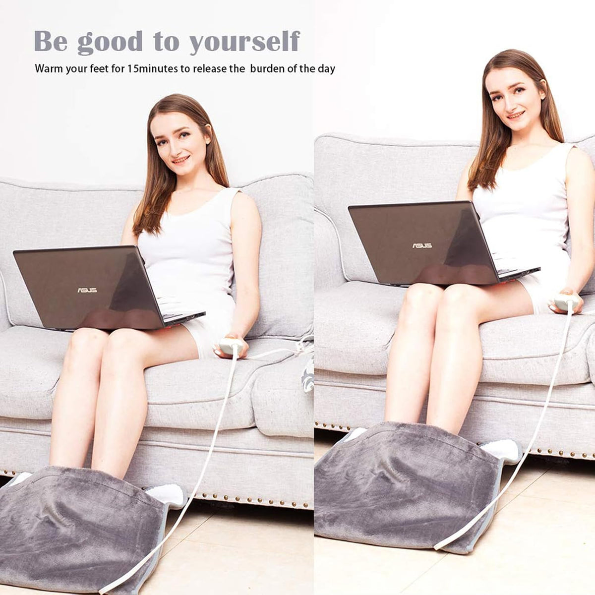 Portable Electric Foot Heating Warmer Pad with Controller