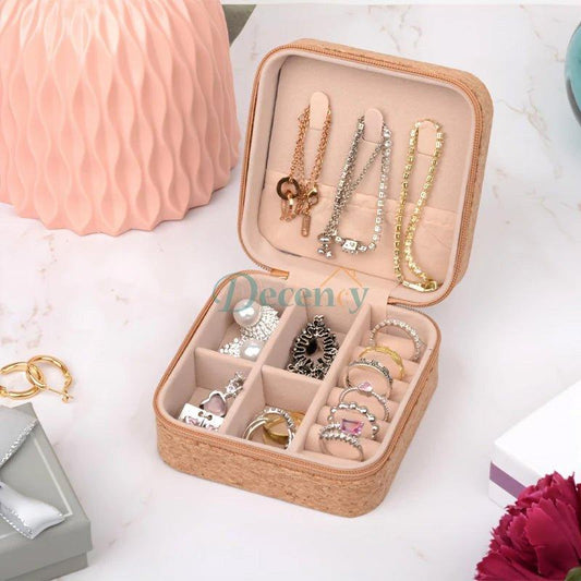 Mini Travel Jewelry Organizer Box with Mosaic Print