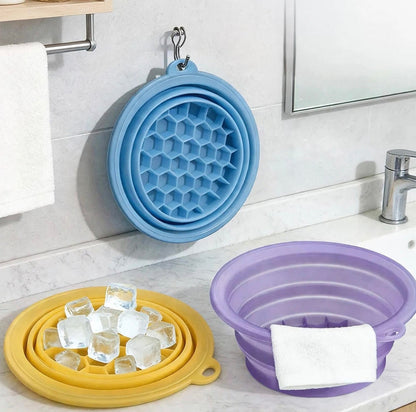 Foldable Silicone Facial Ice Bowl for Face Ice Bath