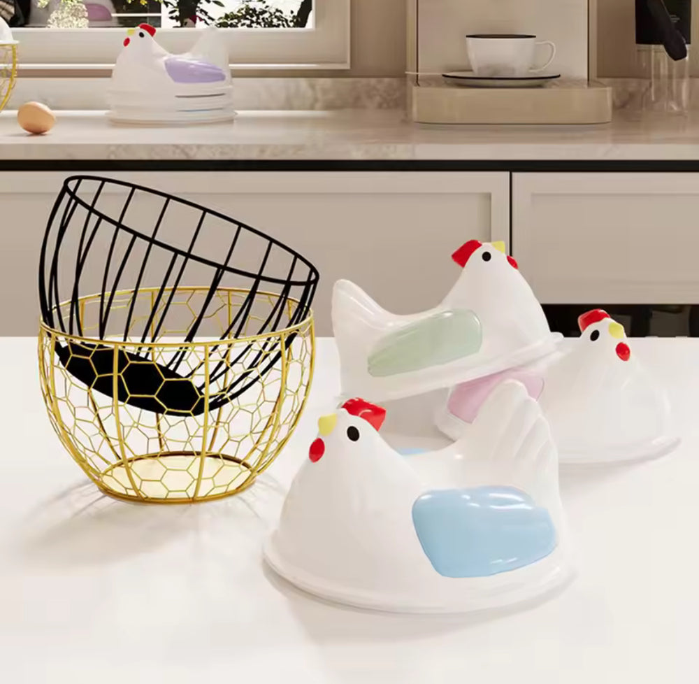 Egg Storage Basket Metal Wire Kitchen Counter Organizer