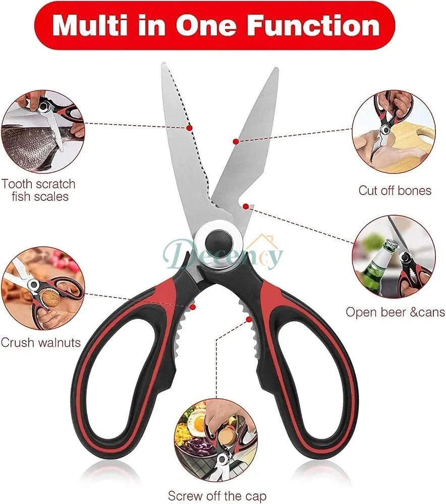 5-in-1 Heavy Duty Stainless Steel Kitchen Scissors & Shears