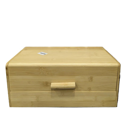 Premium Bamboo Roll-Top Bread Box – Natural Kitchen Counter Bread Storage