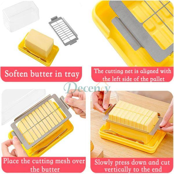 Butter Slicer Container Dish With Lid And Slicer Stainless Steel Cutter