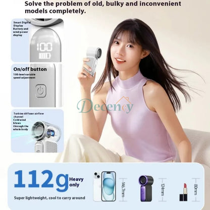 Portable Handheld Mini Fan, 6 Speed And led Display