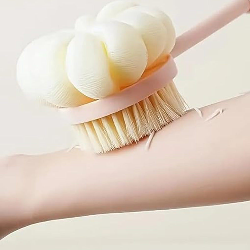 Heavy Duty Bath Brush Long Handle Loofah Body Scrubber for Shower