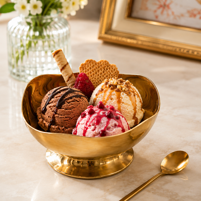 Luxury Gold Stainless Steel Dessert & Ice Cream Bowl Set