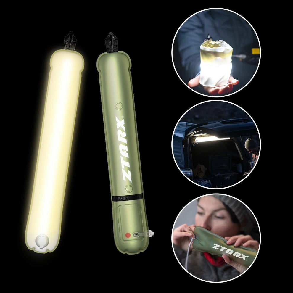 Rechargeable Solar Inflatable Camping Light Tube & Power Bank