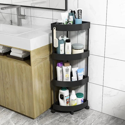 Multipurpose Layer Corner Rack Plastic & Metal Rod (4 Layer)