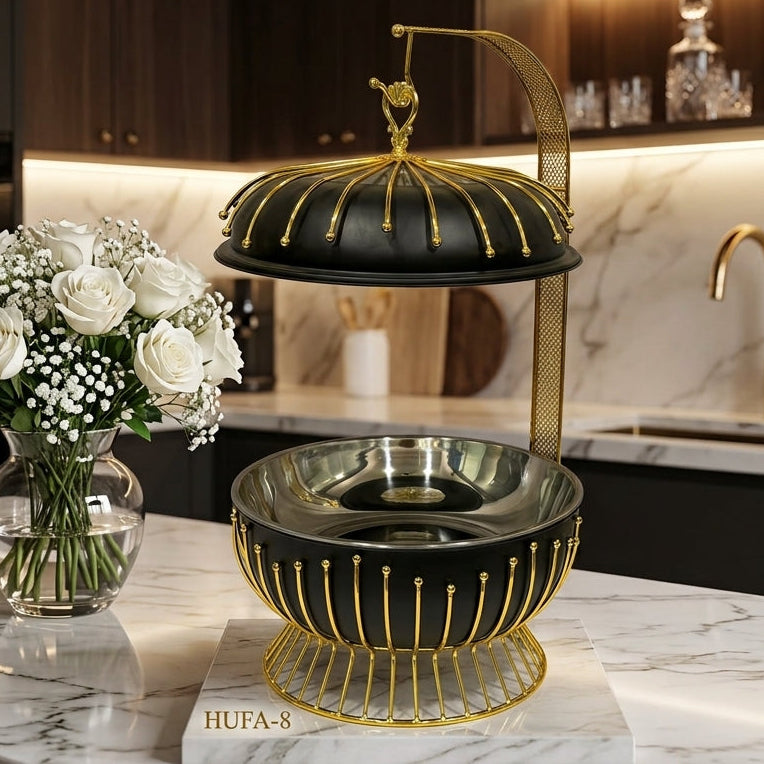Luxury Black & Gold Hanging Chafing Dish 8L – Hot Pot Buffet Warmer