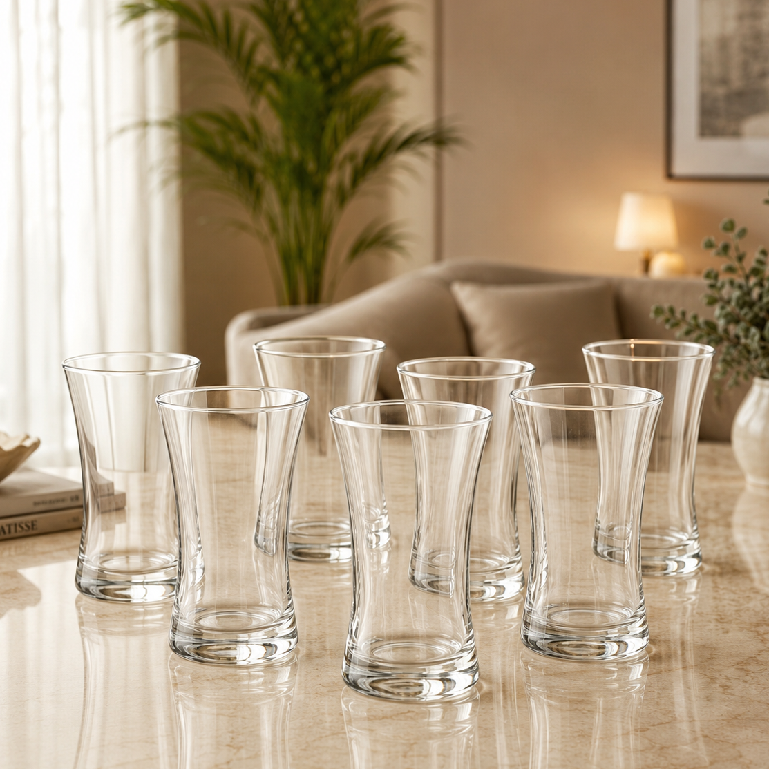 Paşabahçe Jubilee V Block Glass Set 6 Pcs Made in Turkey