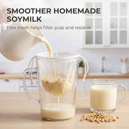 5 Pcs Reusable Nut Milk Filter Bags Fine Mesh Food Strainer