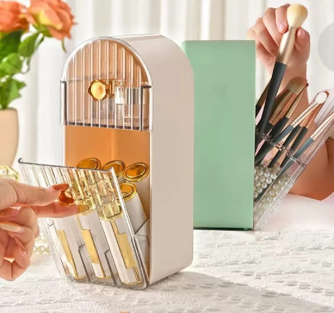Dustproof Makeup Brush Organizer Box with Acrylic Door