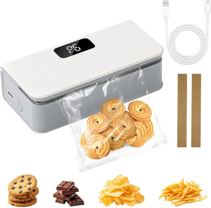 Portable Mini Bag Sealer with LCD Display & Hidden Cutter