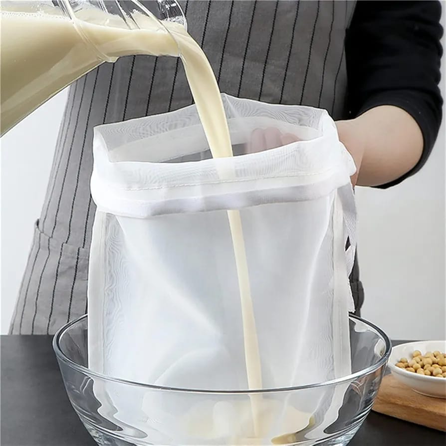 5 Pcs Reusable Nut Milk Filter Bags Fine Mesh Food Strainer