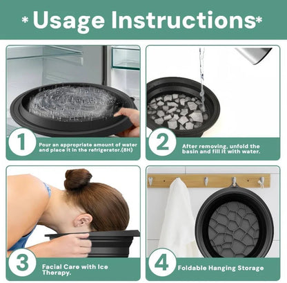 Foldable Silicone Facial Ice Bowl for Face Ice Bath
