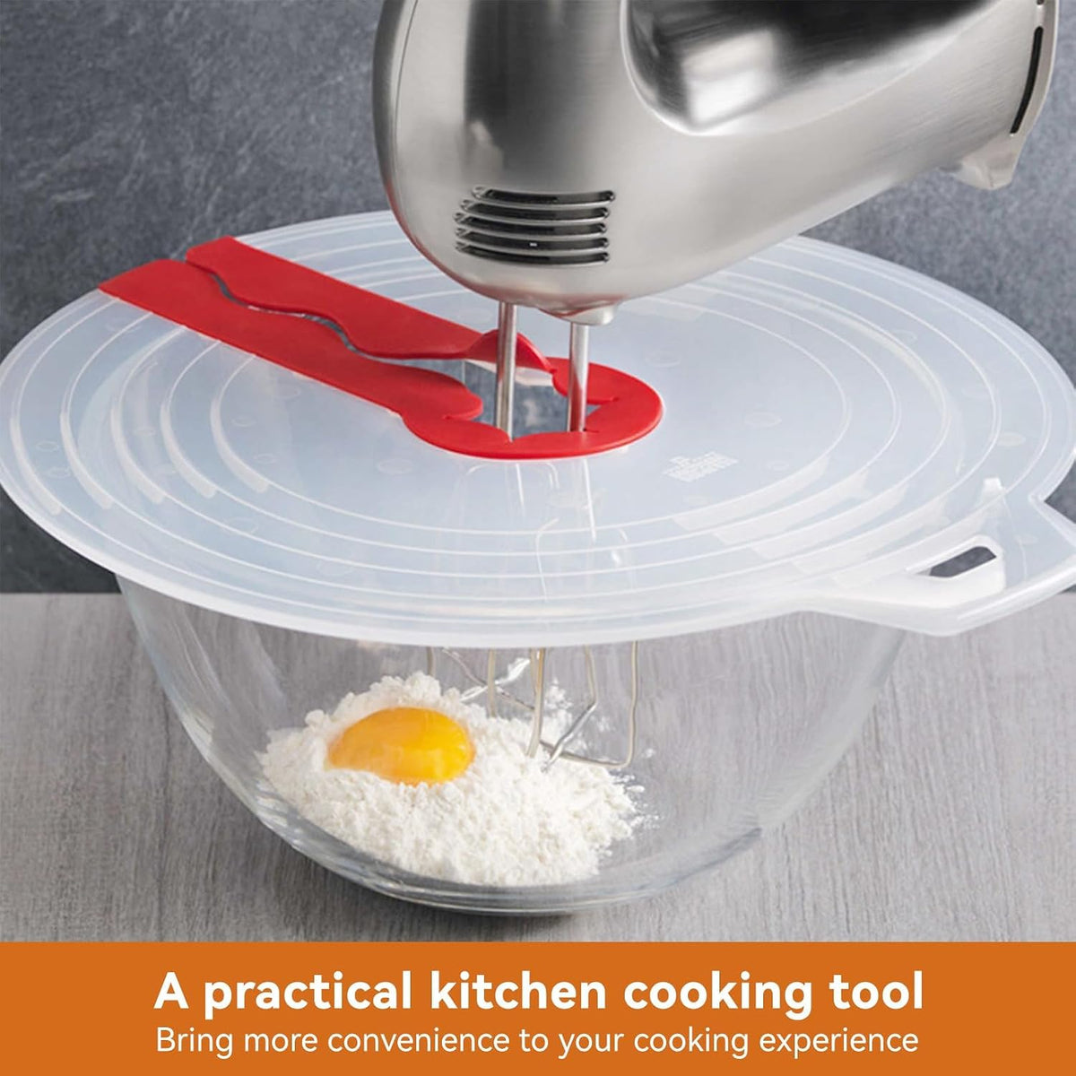 Anti-Splatter Mixing Bowl Guard – Silicone Egg Beater Shield