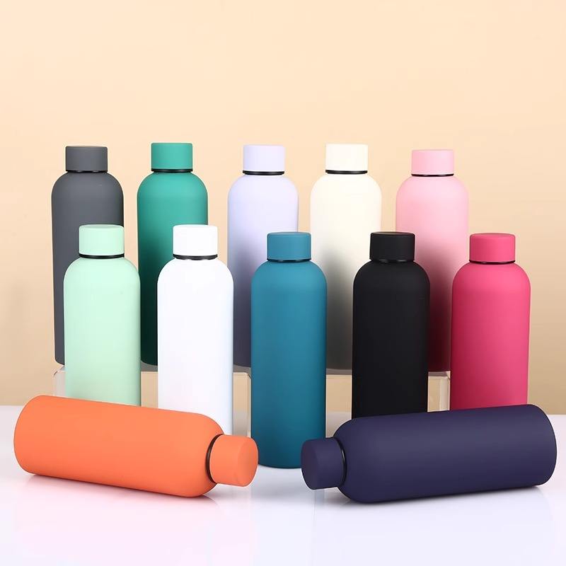 Color Coated Steel Thermos Bottle with Bamboo Lid | Insulated Flask