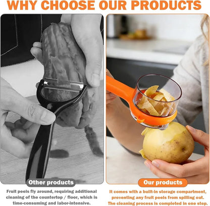 2-in-1 Vegetable Peeler with Storage Container for Kitchen