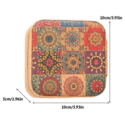 Mini Travel Jewelry Organizer Box with Mosaic Print