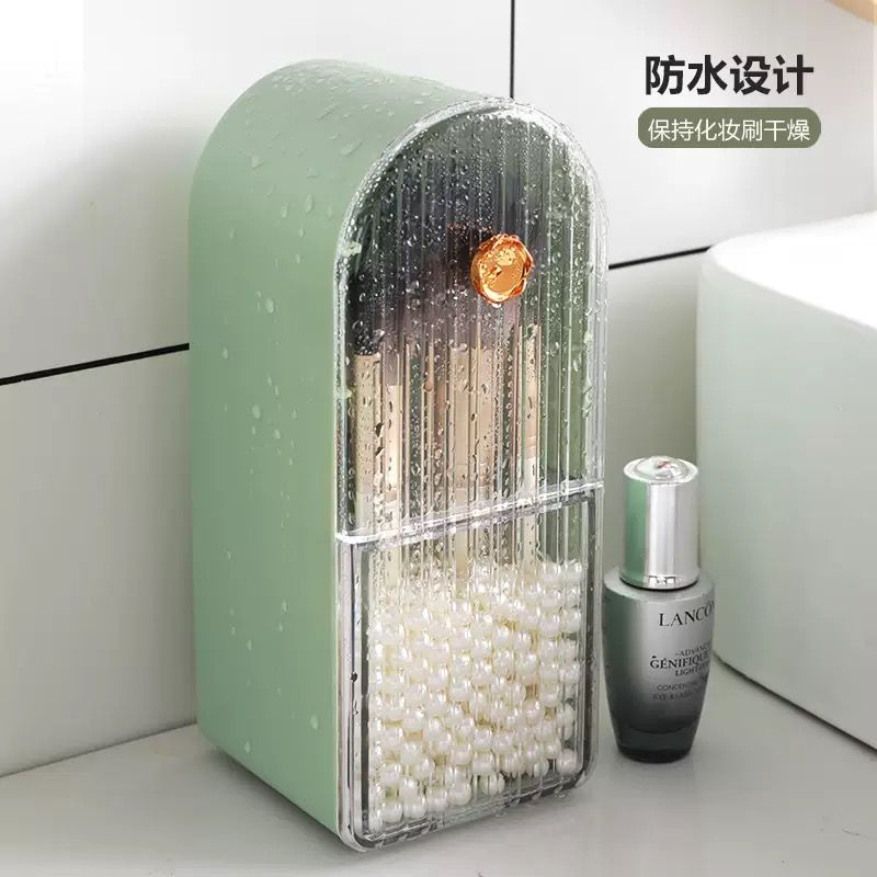 Dustproof Makeup Brush Organizer Box with Acrylic Door
