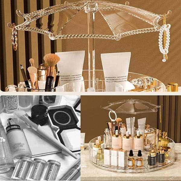 Acrylic 360 rotating cosmetic + jewellery organizer