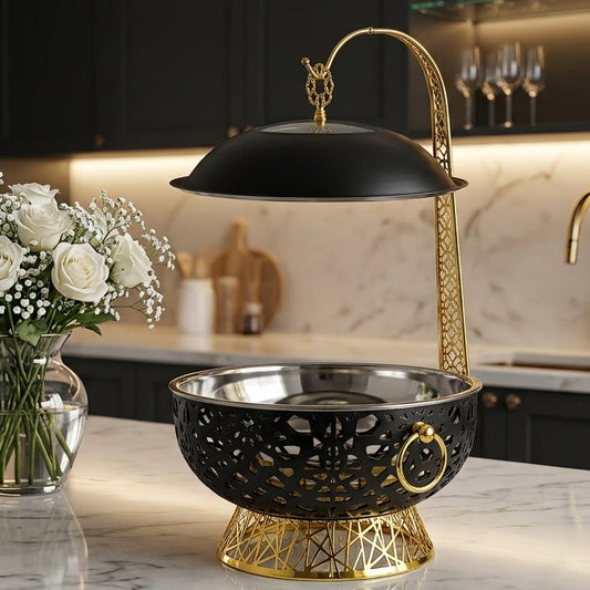 Luxury Gold & Black Design Food Warmer Chafing Dish 8L