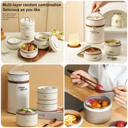 Insulated Stainless Steel Lunch Box Set with Thermal Bag