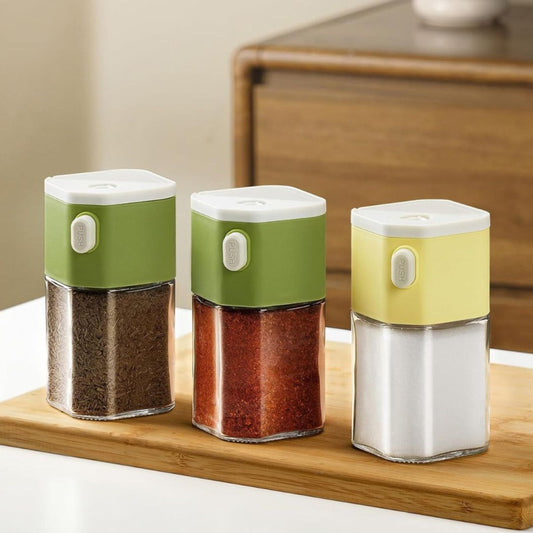Push Button Salt & Pepper Shaker Dispenser Bottle