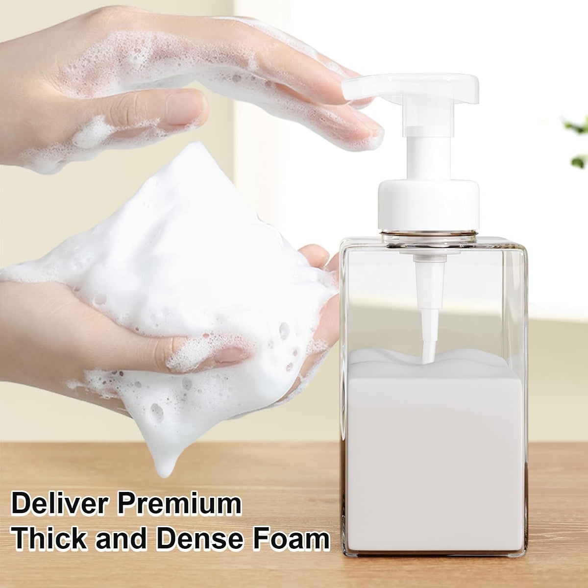 1 Pcs Clear Foaming Hand Pump Soap Dispenser 450ml