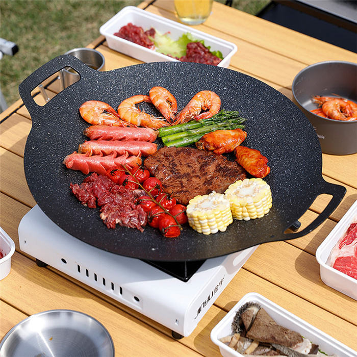 Non-Stick Korean BBQ Grill Pan & Tawa for Gas Stove & Camping