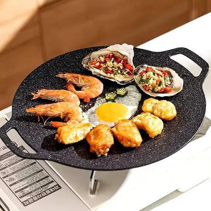 Non-Stick Korean BBQ Grill Pan & Tawa for Gas Stove & Camping