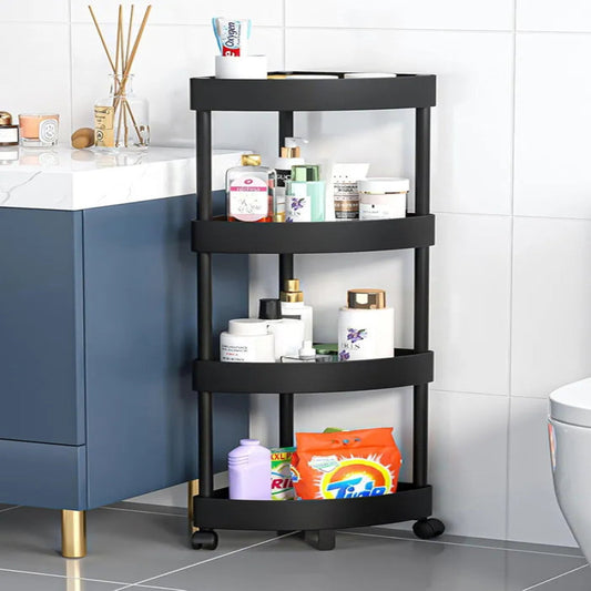 Multipurpose Layer Corner Rack Plastic & Metal Rod (4 Layer)