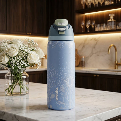 Owala 32oz Studded Garden Blue Water Bottle