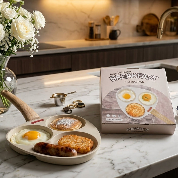 Non Stick 3 Section Egg and Pancake Breakfast Frying Pan