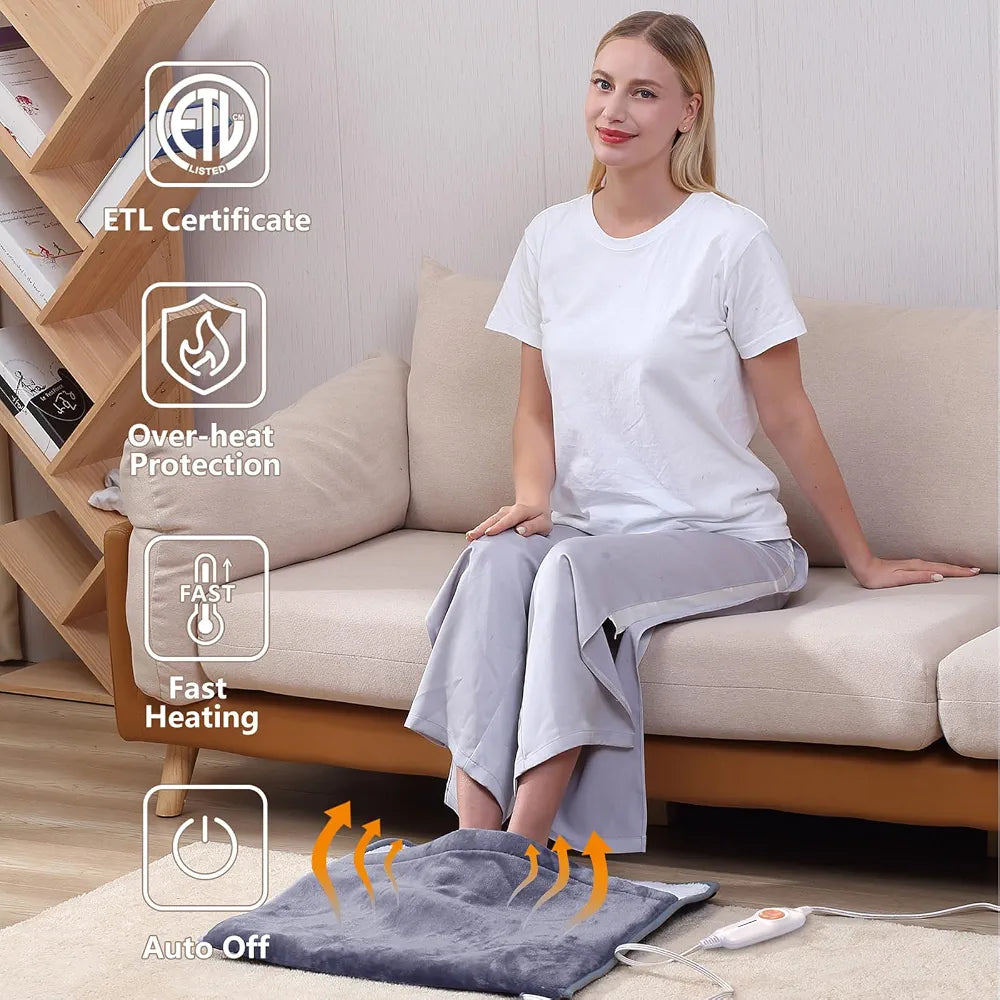 Portable Electric Foot Heating Warmer Pad with Controller