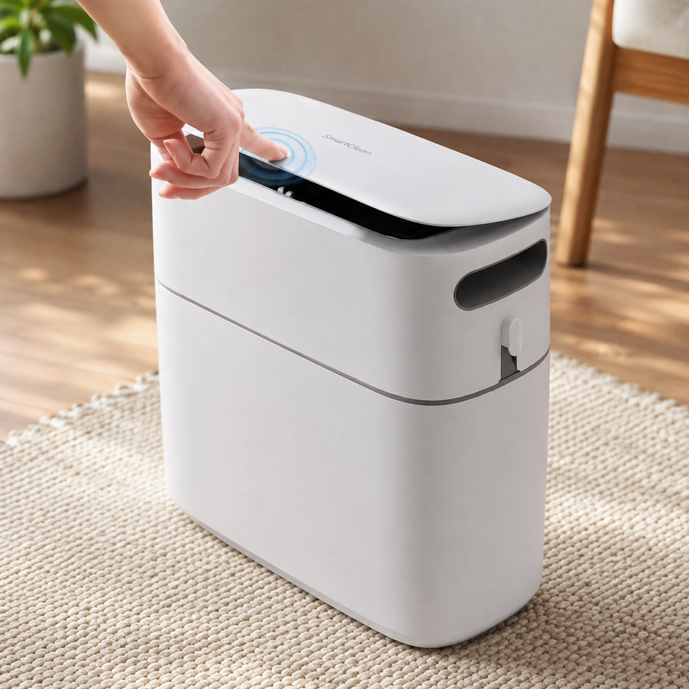 Ecoco 8L Push Button Modern Trash Can for Bathroom & Kitchen