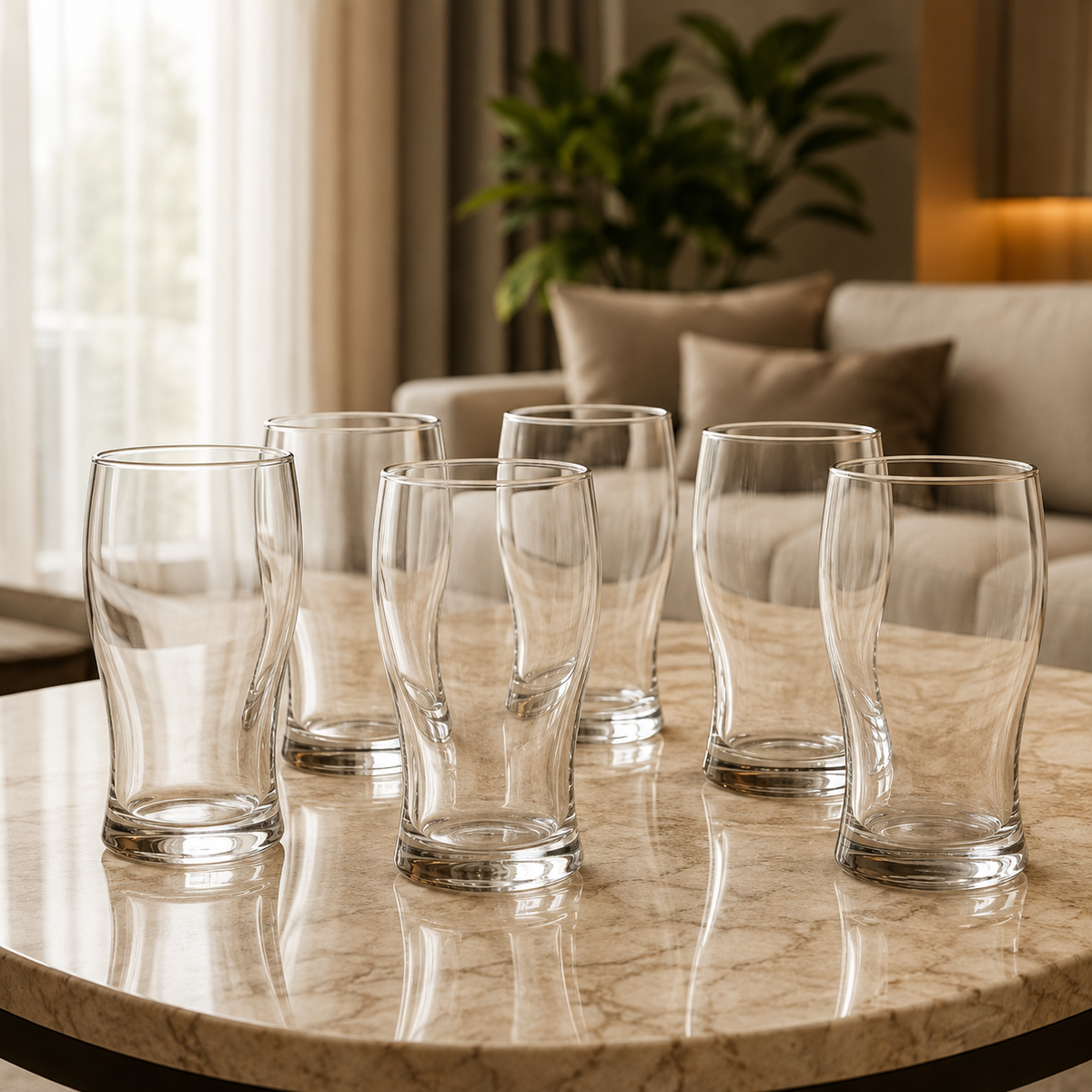 6 Pcs Paşabahçe Jubilee Glass Tulip Made in Turkey