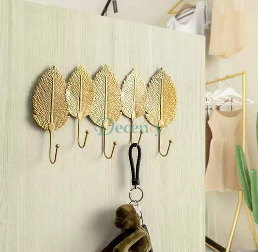 Multipurpose Wall Mounted Metal Leaf Shape Hook