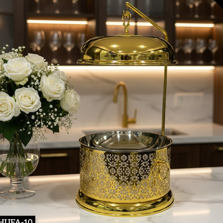 Gold Chafing Dish Set 8L Decorative Food Warmer Buffet Display