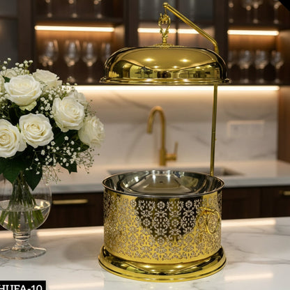 Gold Chafing Dish Set 8L Decorative Food Warmer Buffet Display